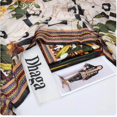 3 Pcs Women's Unstitched Digital Print Suit