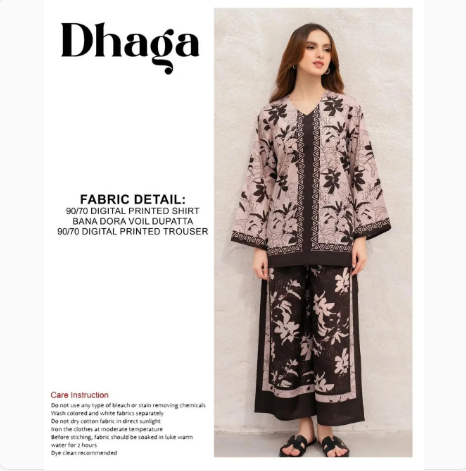 3 Pcs Women's Unstitched Digital Print Suit