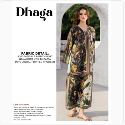 3 Pcs Women's Unstitched Digital Print Suit